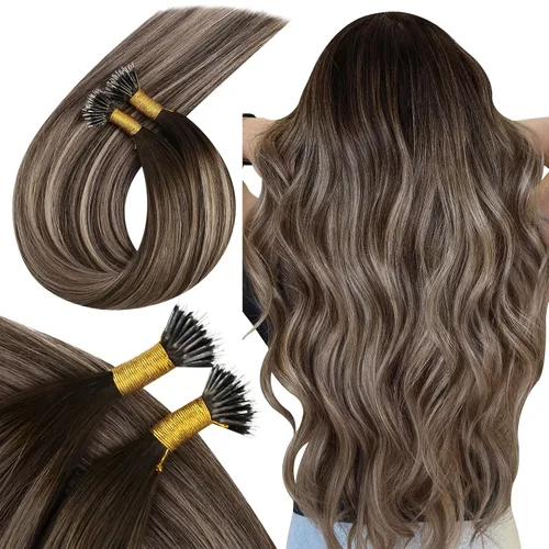 Vista 22 de Ugeat - Extensiones de cabello humano con microanillo, 14 pulgadas, extensiones de cabello Remy con microcuentas de 1 gm/hebra, 50 gms, extensiones