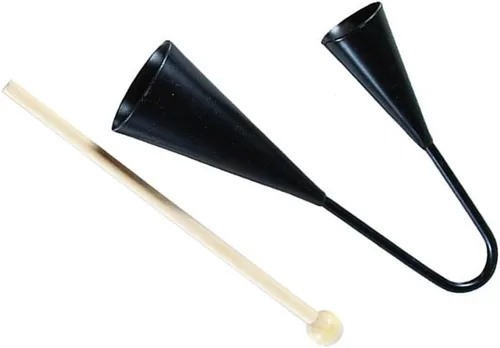 Vista 8 de Agogo Bell - Instrumento de percusión tradicional de samba de dos tonos con palo de madera para niños pequeños