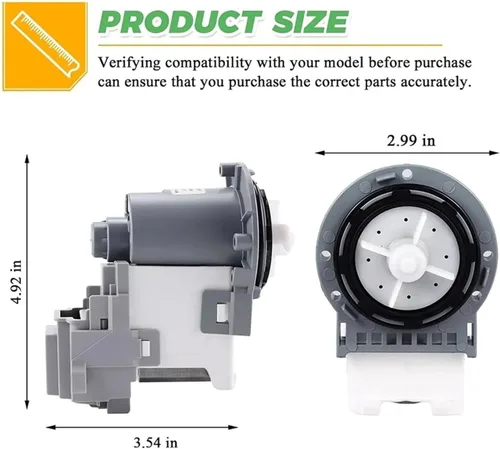 Vista 4 de DC31-00178A DC31-00187A Motor de bomba de drenaje para lavadora, compatible con Samsung, Lavadora-Reemplaza DC31-00178D B35-3A