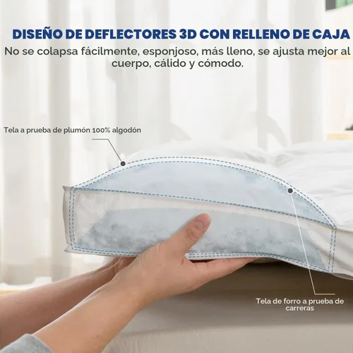Vista 4 de cobertor para colchón relleno de plumas de ganso, tamaño alternativo Blanco