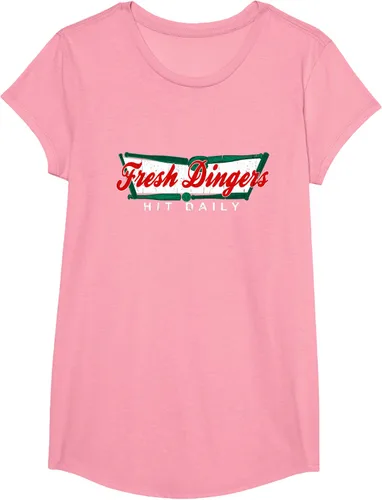 Vista 102 de Camiseta divertida de béisbol y softbol Don't Bunt Hit Fresh Dingers, Negro