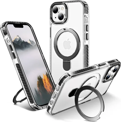 Vista 41 de UMIONE - Funda con diseño de anillo magnético giratorio de 360° para iPhone 11, soporte de bucle invisible integrado, compatible con Magsafe, funda
