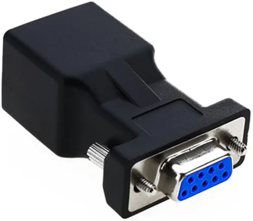 Vista 10 de RS232 a RJ45, DB9 puerto serie de 9 pines macho a RJ45 hembra Cat5e/6 Ethernet LAN Extend Adapter