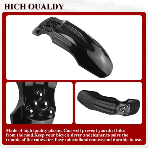 Vista 6 de Nuevo Olym plástico rueda delantera guardabarros para Tuttio Tutti Soleil 01 CRF50 estilo 125CC Pit PRO Trail Dirt Bike Negro