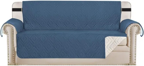 Vista 86 de H.VERSAILTEX Funda reversible para silla, protector de muebles antideslizante, resistente al agua, con correas elásticas de 2 pulgadas