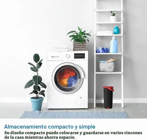 Vista 6 de TETHYS Juego de trapeador y cubo de piso plano para sistema profesional de limpieza de suelos del hogar con mango de aluminio/2 almohadillas