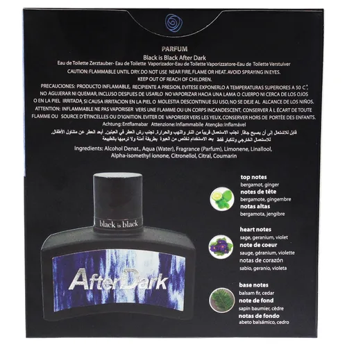 Vista 6 de NU Parfums Black Is Black After Dark Men EDT Spray 3.4 oz