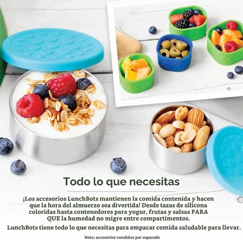 Vista 8 de LunchBots - Tarro de alimentos de acero inoxidable aislado de boca ancha de 16 onzas, color aguamarina