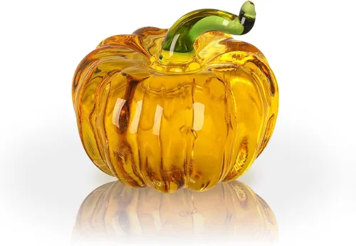 Vista 9 de Calabaza de cristal coleccionable – Decoraciones de otoño para el hogar, adorno de fruta de cristal, pisapapapeles, calabaza de cristal, decoración