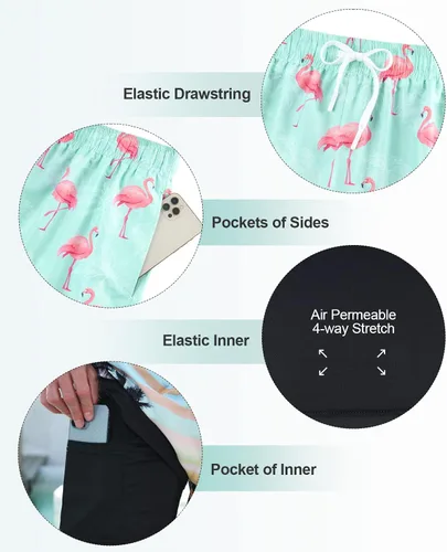 Vista 5 de UNICOMIDEA Bañador para hombre con forro de compresión de 9 pulgadas de largo