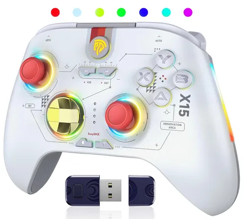 Vista 12 de EasySMX X15 PC Controller - Enhanced Wireless Bluetooth Controller with Hall Joysticks/Hall Triggers/RGB Lighting - No Stick Drift, No Dead Zone