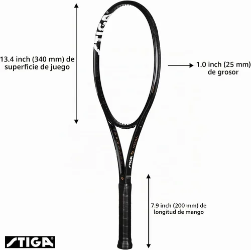 Vista 2 de STIGA Arena Unstrung Tennis Racket, Precision Carbon Fiber Racket Frame for Advanced & Experienced Tennis Players, Competition Approved