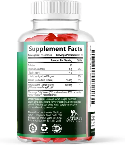 Vista 9 de Gomitas Ashwagandha – Fórmula avanzada de gomitas Ashwagandha para uso diario – Apoyo antioxidante natural y apoyo a la salud cerebral – Calma