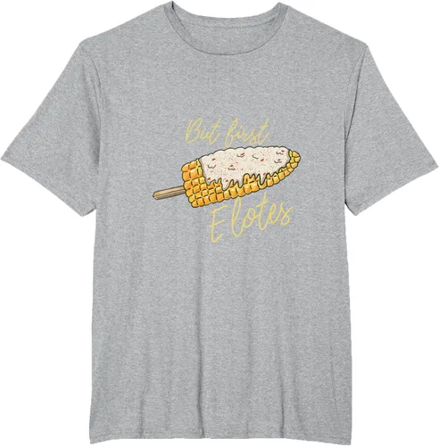 Vista 28 de But First Elotes Corn on the Cob - Camiseta divertida para amantes de la comida mexicana, Negro, S