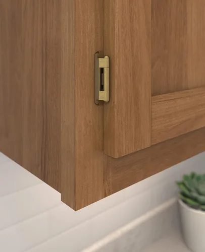 Vista 2 de Amerock BPR7540BB Bisagra de gabinete 1/2 pulg (13 mm) superpuesta de cierre automático de envoltura completa de latón pulido para puerta