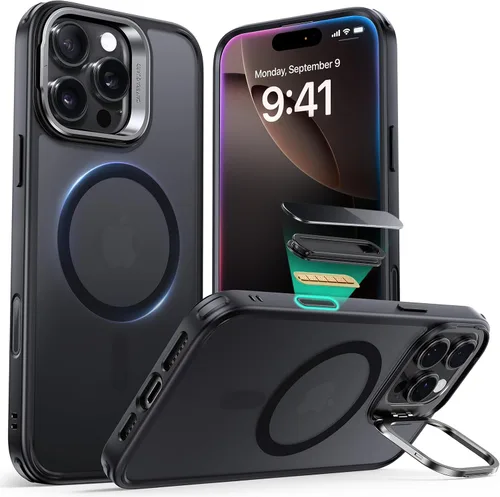 Vista 60 de ESR Funda para iPhone 13 Pro, compatible con MagSafe, protección de grado militar a prueba de golpes, soporte de anillo de cámara integrado, funda