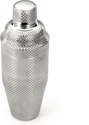Vista 8 de Barfly Juego de coctelera japonesa de 3 piezas con entramado de diamante (24 onzas/23.7 fl oz), cobre antiguo