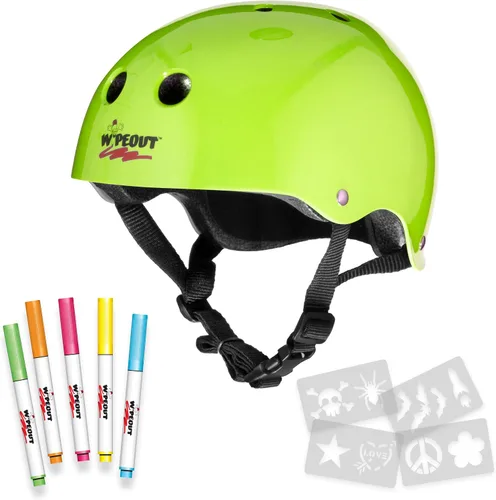 Vista 10 de Wipeout Casco de borrado en seco para niños, ideal para bicicleta, patinaje, patinaje en línea y patinaje Negro