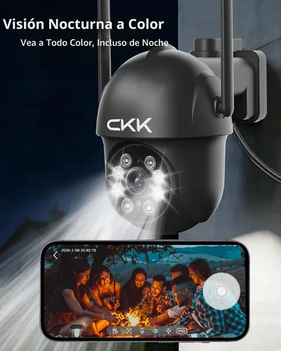 Vista 4 de CKK Poder con cable al aire libre de la cámara de seguridad 2K, cámaras Paquete de 4