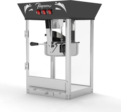 Vista 8 de Máquina para hacer palomitas de maíz, 850 W, máquina profesional para hacer palomitas de maíz, hervidor de acero inoxidable de 12 onzas, máquina