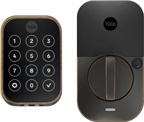Vista 5 de Yale Assure Lock 2 Cerrojo, Cerradura de Puerta de Entrada Inteligente sin Llave Gamuza Negra con Teclado Conectado Z-Wave para Entrada de Código