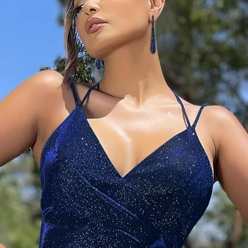 Vista 2 de BriLove Pendientes largos largos de lágrima con cuentas de cristal para boda nupcial para mujer