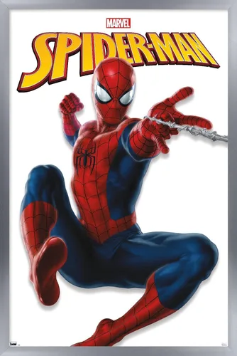 Vista 9 de Trends International Marvel Comics - Póster de pared de la serie Spider-Man, 22.4 pulgadas de largo x 14.7 pulgadas, versión enmarcada de madera