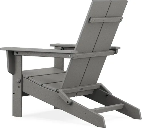 Vista 3 de POLYWOOD Silla Adirondack plegable moderna contemporánea en teca
