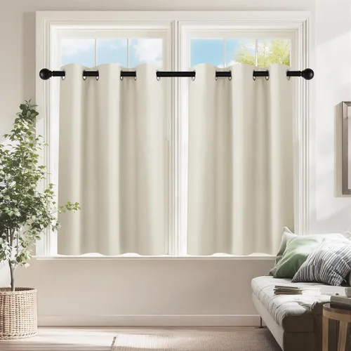 Vista 99 de PONY DANCE Cortinas para Autocaravana de 24 pulgadas de Largo, Cortinas Cortas para Baño y Cocina, Mini Cortinas de Privacidad para Camper