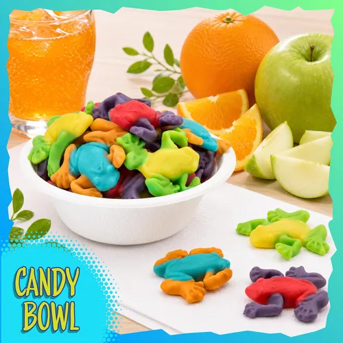 Vista 6 de Gummy Frogs, Gomitas de rana de frutas surtidas, caramelos masticables
