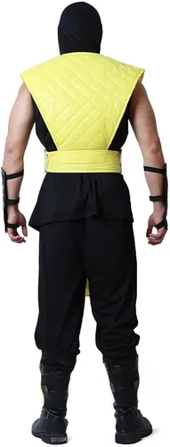 Vista 3 de miccostumes Disfraz de Ninja Yellow Fighter Halloween Cosplay para hombre