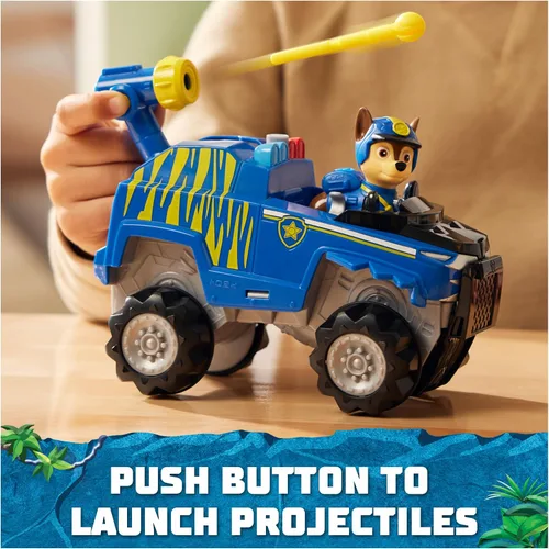 Vista 3 de Paw Patrol Jungle Pups, vehículo Chase Tiger, camión de juguete con figura de acción coleccionable, juguetes para niños y niñas a partir de 3 años