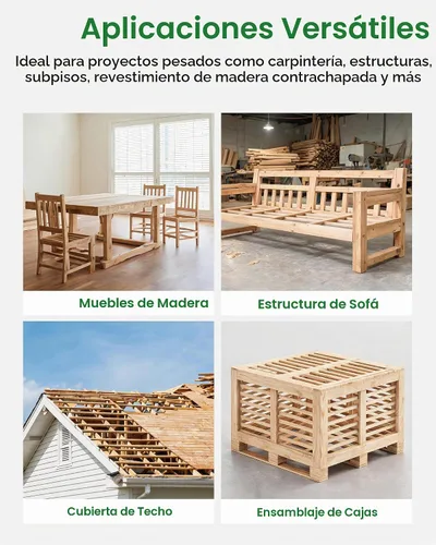 Vista 9 de meite Engrapadora de corona estándar de calibre 16 de 7/16 pulgadas, pistola de grapas neumática de construcción resistente para subsuelo