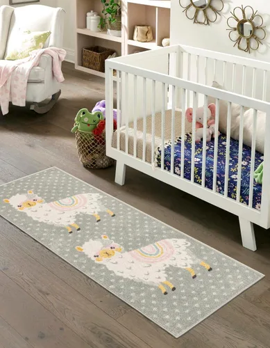 Vista 13 de Unique Loom Whimsy Kids Collection - Alfombra rectangular de 2 pies 2 pulgadas x 2 pies 11 pulgadas, gris/marfil