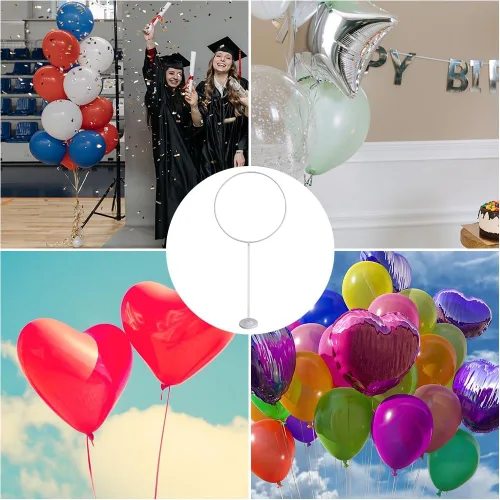 Vista 5 de Vctitil Kit de soporte de marco de arco de globo circular de 64 pulgadas de altura, soporte de arco de globo redondo para boda, cumpleaños, baby