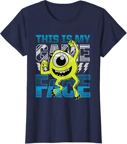 Vista 38 de Disney Pixar Monsters Inc. Mike Wazowski Game Face Camiseta Negro