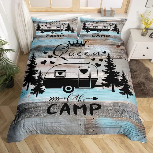 Vista 16 de Erosebridal Camper Bedding - Juego de ropa de cama de 2 piezas, estilo rústico de granja, juego de ropa de cama de campamento para adolescentes