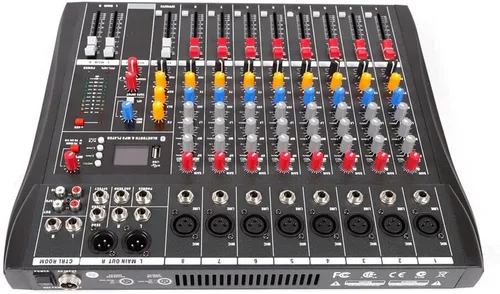 Vista 10 de Mezclador de audio, consola de mezcla de sonido, mezclador profesional, mezcla de potencia, USB para grabación/DJ/karaoke/escenario y estudio