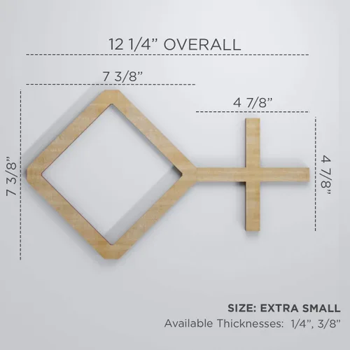 Vista 2 de Ekena Millwork 12 1/4"W X 7 3/8"H Cameron Extra Pequeño Decorativo Cameron Paneles De Pared De Madera De Calado, Cereza
