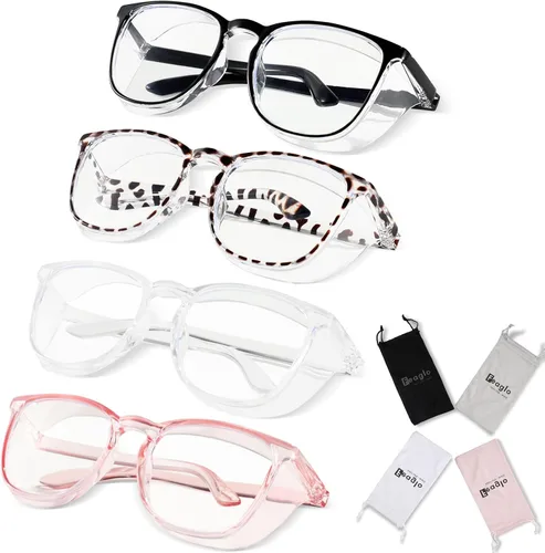 Vista 16 de Feaglo Lentes de seguridad, antivaho para mujeres y hombres, bloqueo de luz azul, elegantes gafas de protección para los ojos, escudo lateral