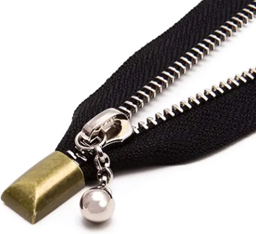Vista 5 de ONLYKXY 20 tapones de cremallera de metal, clip de cola con cremallera estilo rectangular (bronce)