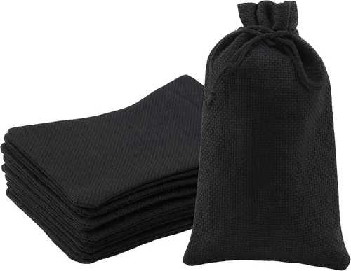 Vista 55 de Mandala Crafts Bolsas de regalo con cordón de arpillera negra de 10 x 12 pulgadas para regalos, 20 bolsas grandes de lino para regalo, dulces, café