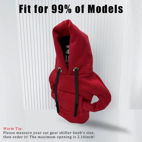 Vista 3 de Funda para palanca de cambios de automóvil, sudadera con capucha, cubierta para perilla de palanca de cambios automática, accesorios interiores