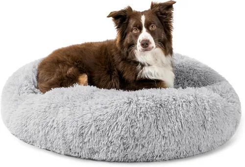 Vista 16 de PetAmi Cama calmante para perros y gatos pequeños y medianos, 23 camas redondas en forma de dona, cama lavable y esponjosa de piel sintética