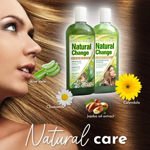 Vista 3 de Herbal Solutions Natural Change Green Shampoo - Champú con infusión de extractos de hierbas y vitaminas para nutrición profunda, enriquecido