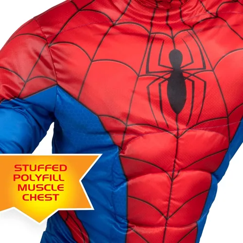 Vista 3 de Marvel - Disfraz de Spider-Man para adultos, disfraz de superhéroe de Spiderman para Halloween, con licencia