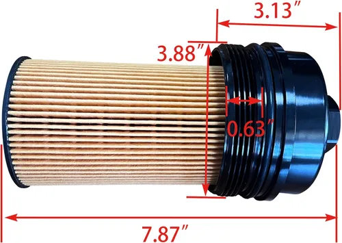 Vista 2 de iFJF 3C3Z-9G270-BA Tapa de Filtro de Aceite y Reemplazo de Filtro de Aceite FL2016 para 2003-2007 6.0L 2008-2010 6.4L Powerstroke F250 F350 F450