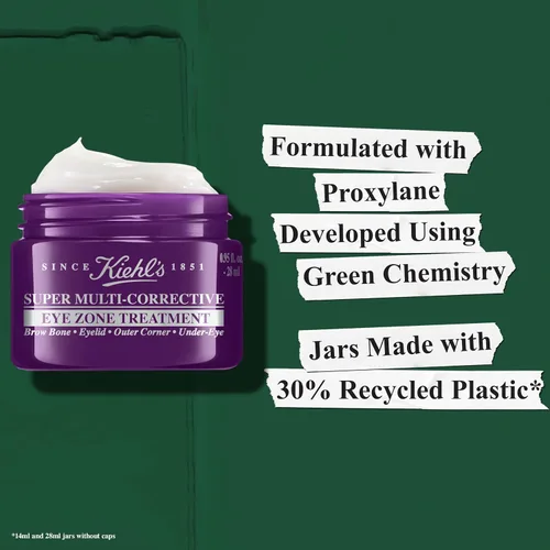 Vista 7 de Kiehl's Crema de ojos súper multicorrectora, crema antienvejecimiento que levanta el área del hueso de la ceja, suaviza y reafirma los párpados