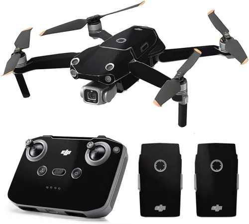 Vista 19 de SopiGuard Skin for DJI Mavic Air 2s Juego completo de calcomanías de vinilo de precisión + controlador + 3 fundas de batería (3M negro carbón)
