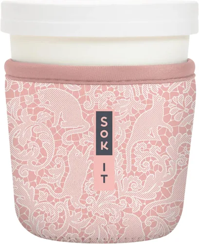 Vista 84 de Sok It IceCreamSok - Funda de neopreno aislada (flores abstractas, pintas de helado cónicas)
